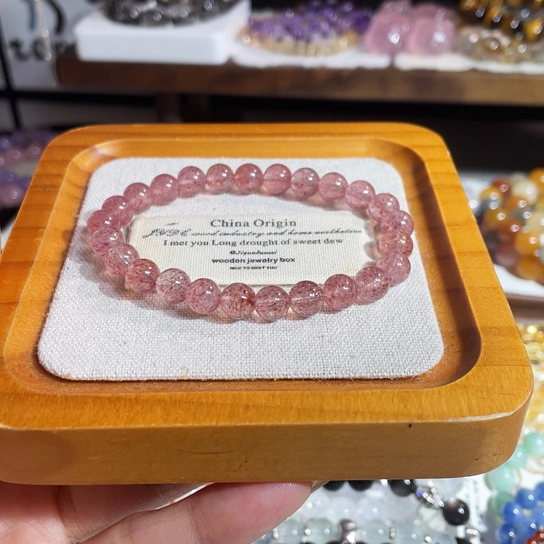 水晶未镶嵌手串草莓晶