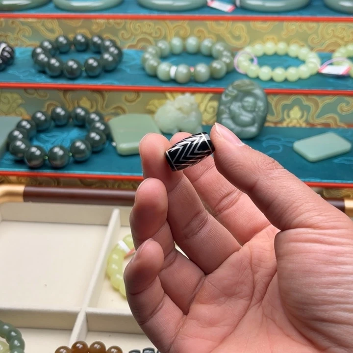 和田玉足银镶嵌手链