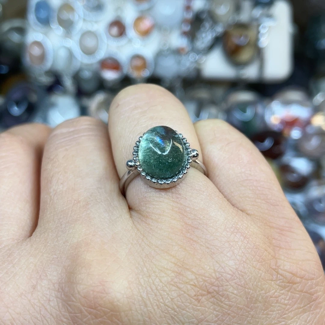 【闪购商品】银S925镶嵌珠宝半成品水晶戒指