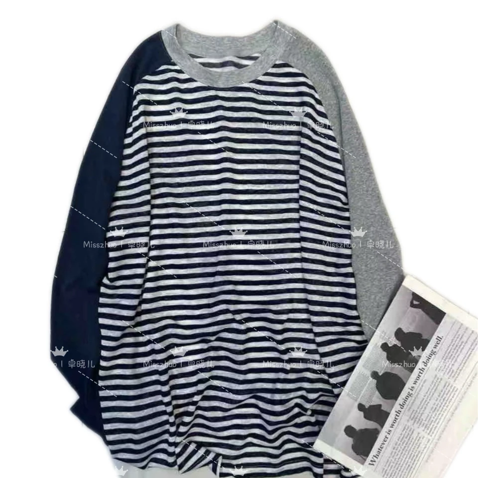 Misszhuo｜卓晓儿 撞色圆领条纹T恤外套上衣针织时尚早春
