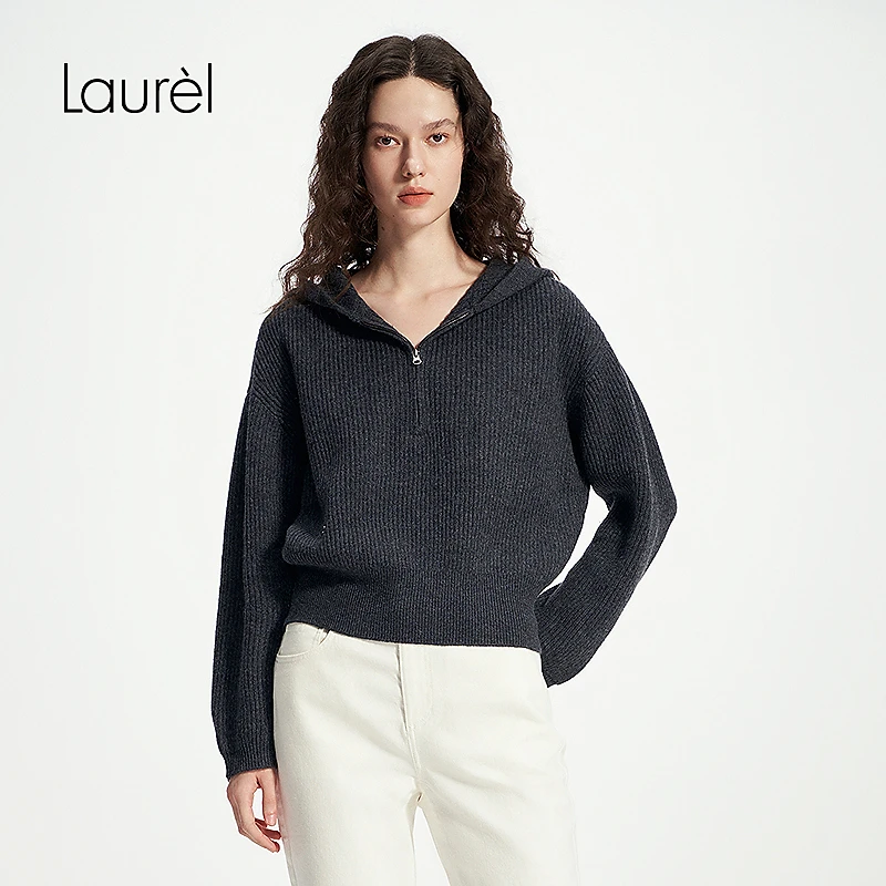 【丽公主专享】Laurel25春连帽针织衫上衣女LWL351M10100