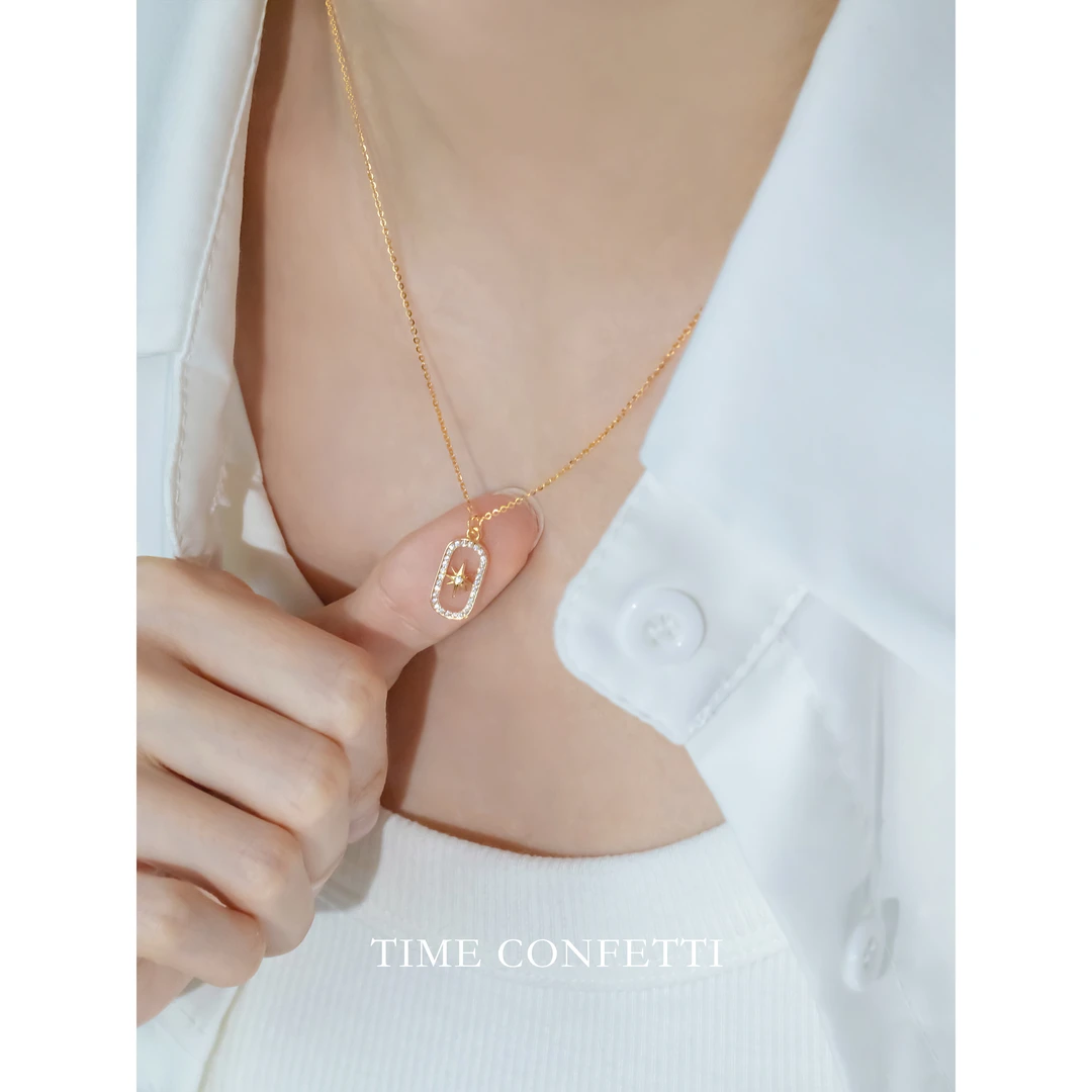 坠链均925银 镀K金【孙二娘】八芒星-百搭精致简约吊坠项链TC 10806