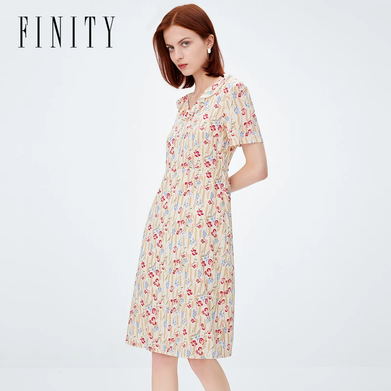 【粉丝专享】FINITY 新款气质甜美连衣裙设计感宽松休闲 F20VCV056L