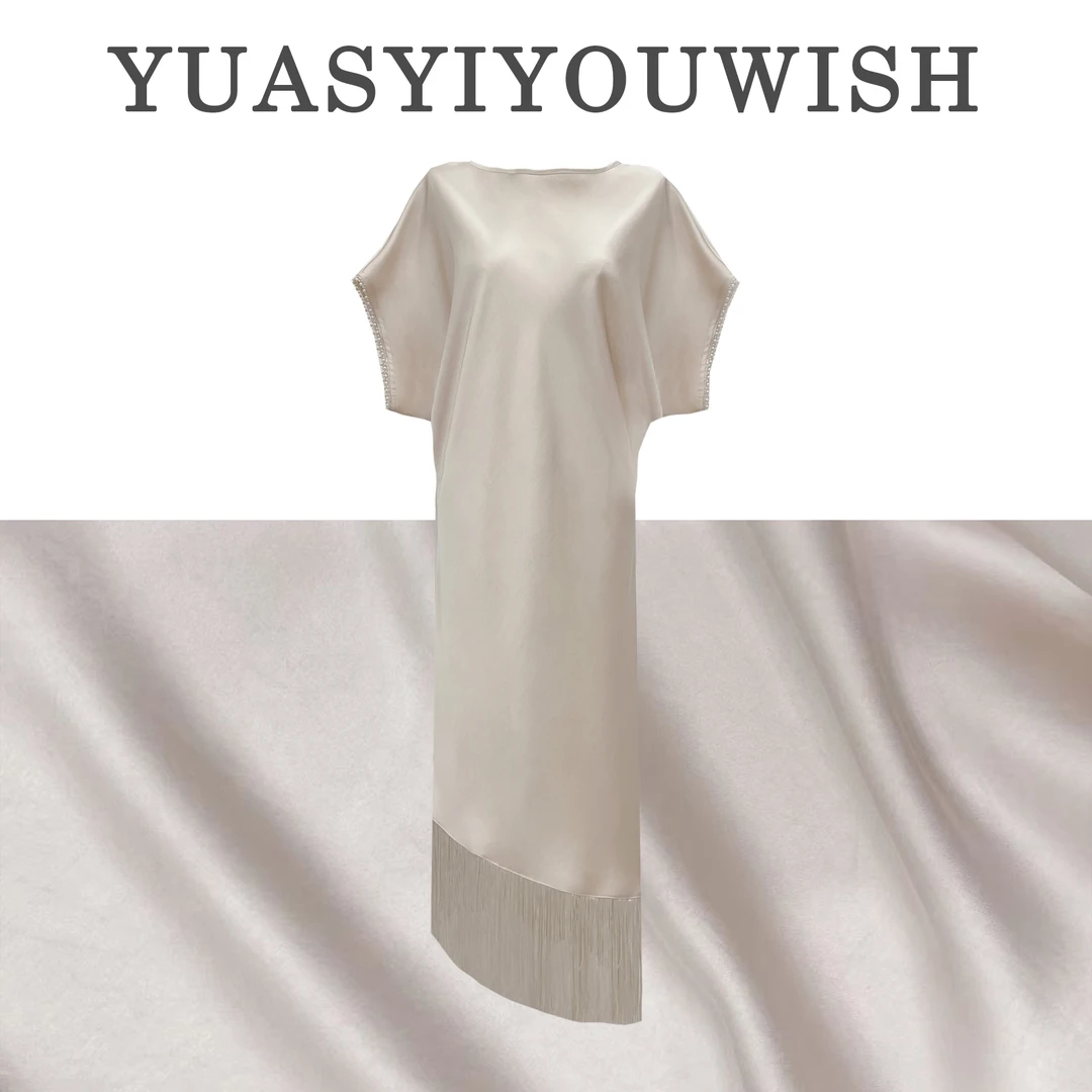 YUASYIYOUWISH[X Y] |“星雨”设计师版型蝙蝠袖垂感流苏连衣裙