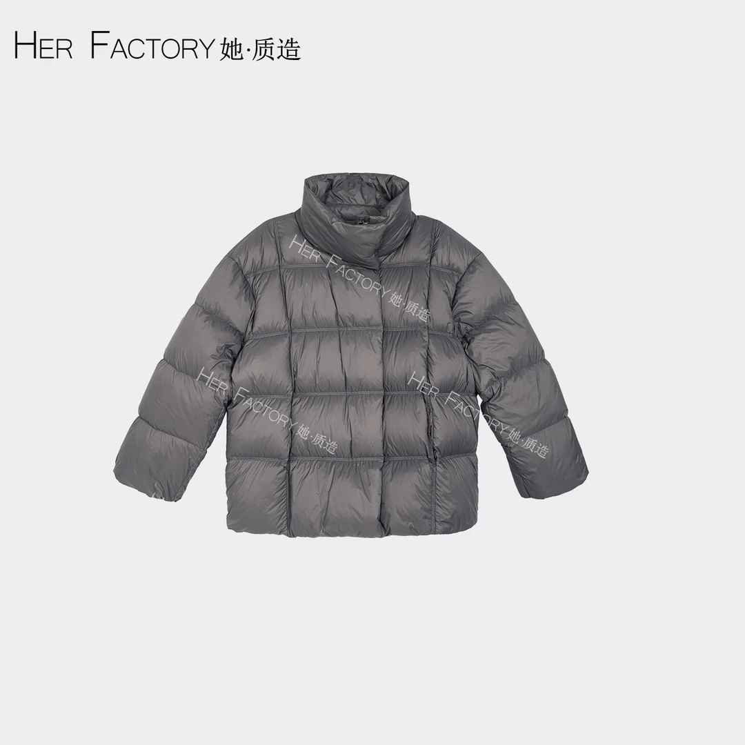 【深圳工厂直发】90鸭绒简约，立领保暖泡芙羽绒服外套  WGBLFF25198