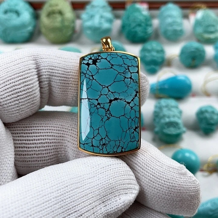 绿松石车挂18K金镶嵌星***