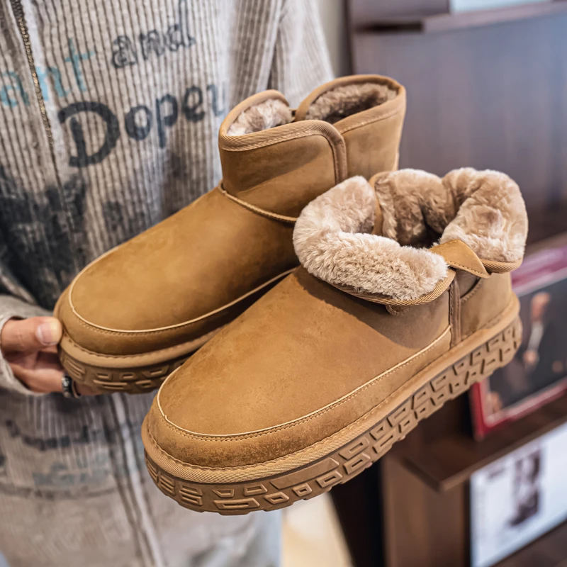 加厚加绒雪地靴时尚保暖英伦短靴面包鞋休闲鞋男鞋防滑保暖男士