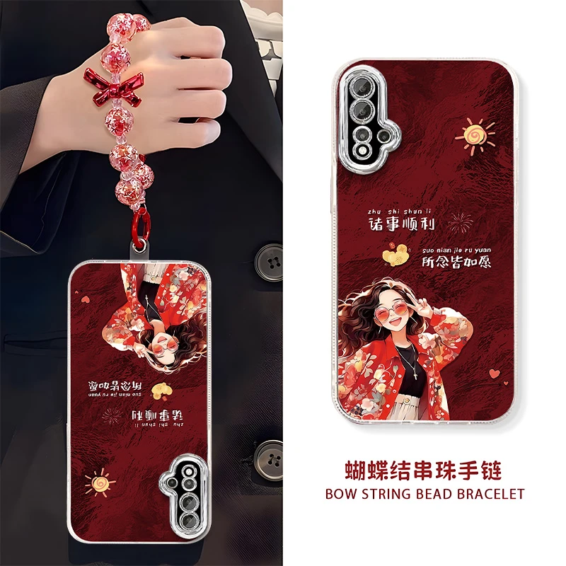 适用于【华为】Nova5/Pro时尚所愿皆所得高级女款精孔冰川纹手机