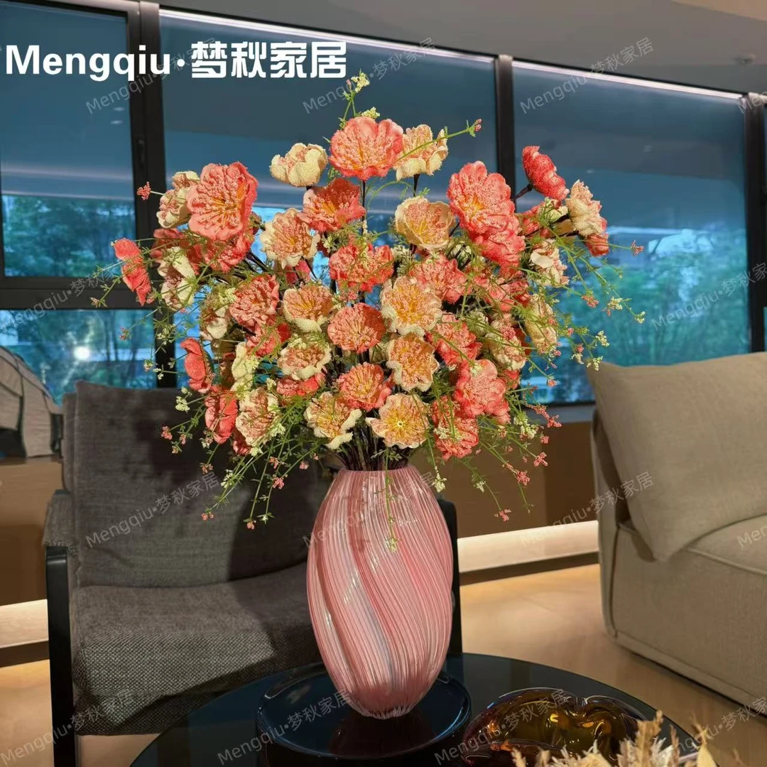 【12支】仿真粉蝶仿真假花客厅餐桌摆件装饰品插花装饰玄关好看