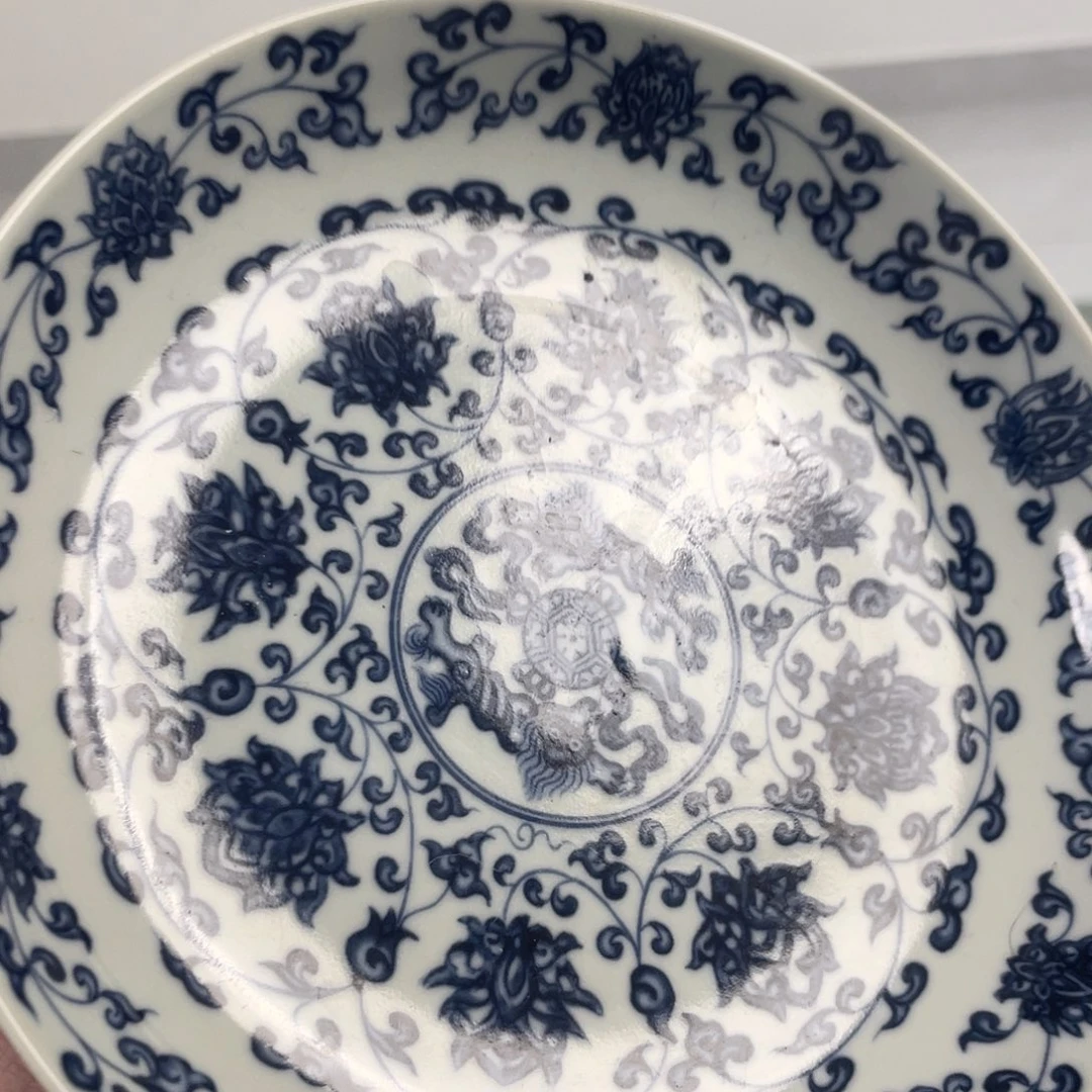 瓷片景德镇青花缠枝莲大壶承