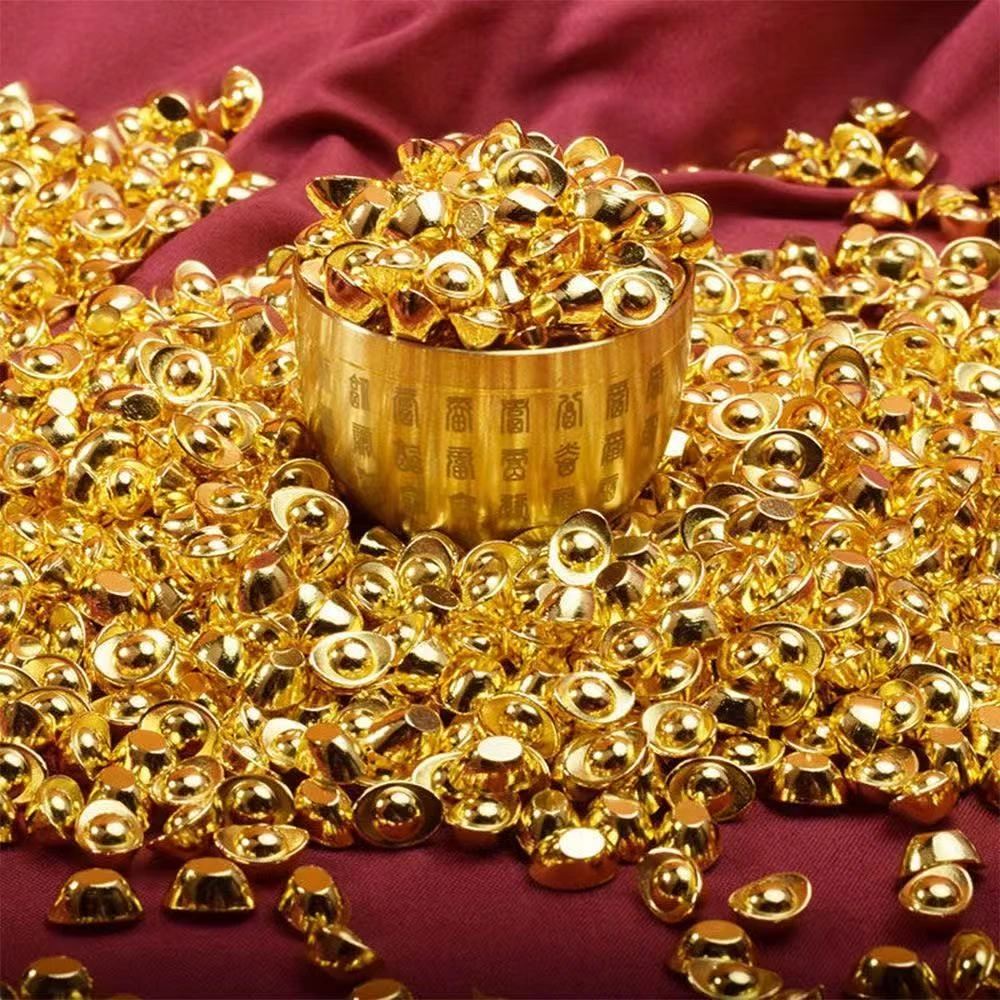 【团单】铜合金实心元宝聚宝盆米缸填充物家具摆件