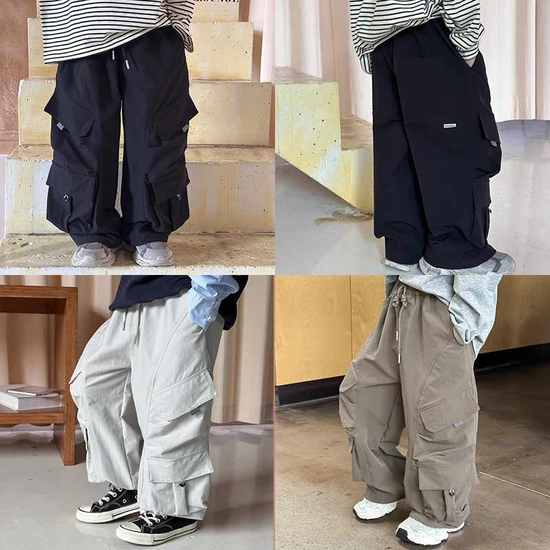 【依妈家】新品秋款男童酷帅可束脚儿童工装长裤户外耐磨透气25F127