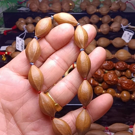 橄榄核手串/手链橄榄核手串三花水晶核柳叶1.3