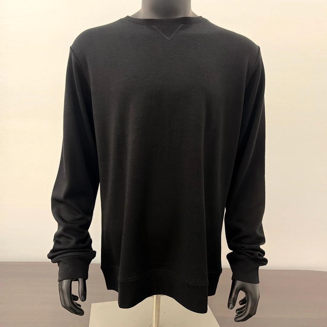 240gm羊毛空气层47羊毛42竹纤维11尼龙男士圆领长袖