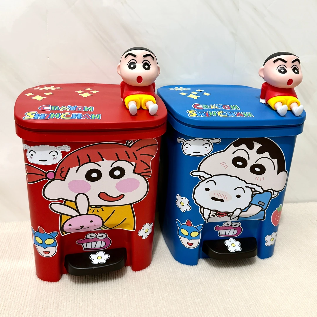 蜡笔小新垃圾桶可爱高颜值家用卧室客厅卫生间大容量带盖创意卡通
