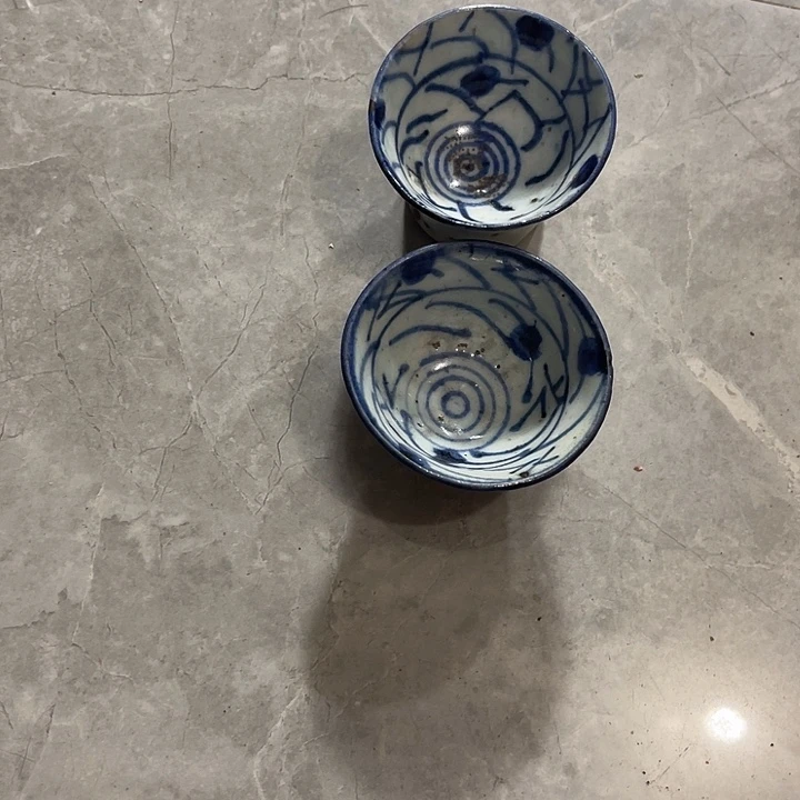 摆件?***?青花杯子两个全品