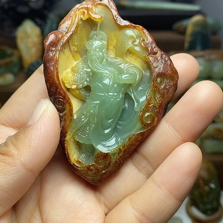 阳***橙岫岩河磨玉（透闪石质玉）未镶嵌颈饰