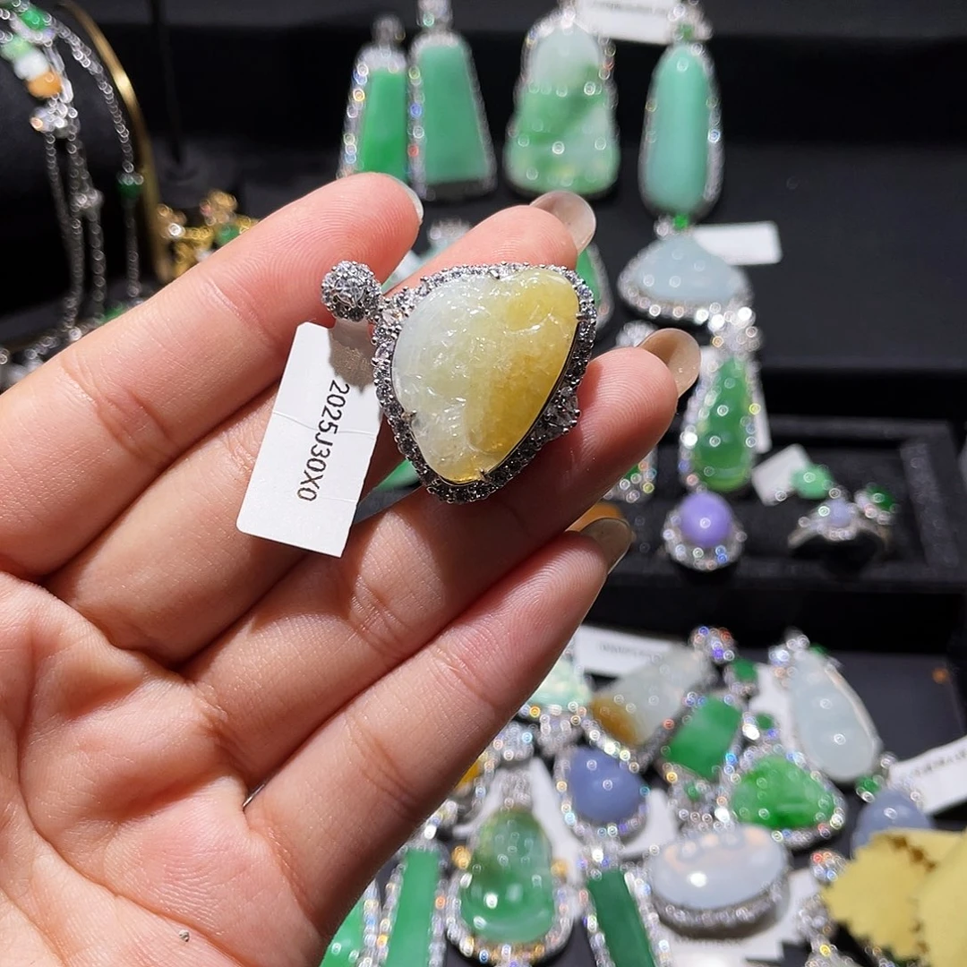 翡翠银S925镶嵌颈饰