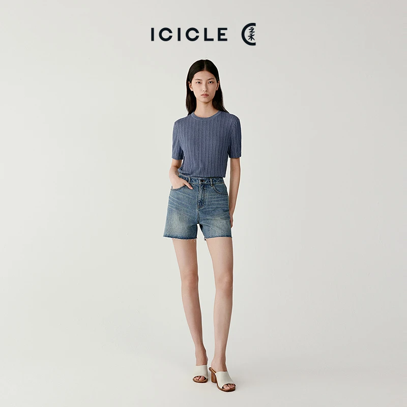 【土壤牛仔】ICICLE之禾女装全棉牛仔布短裤0641