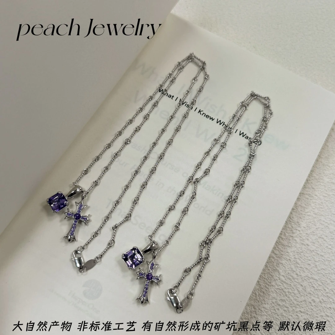 紫水晶克罗风重银项链 DM04 多样性发一颜色微差