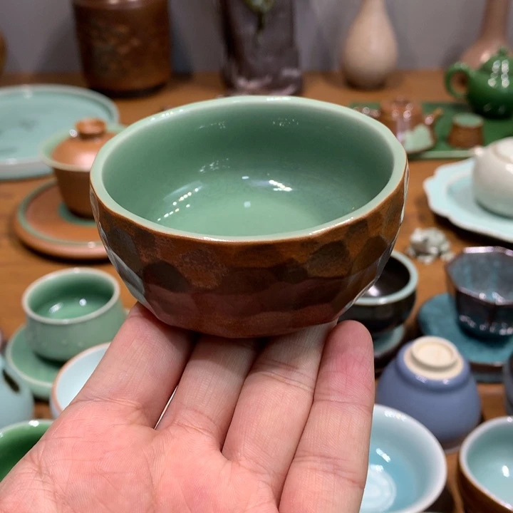 龙泉青瓷手工双釉结合
