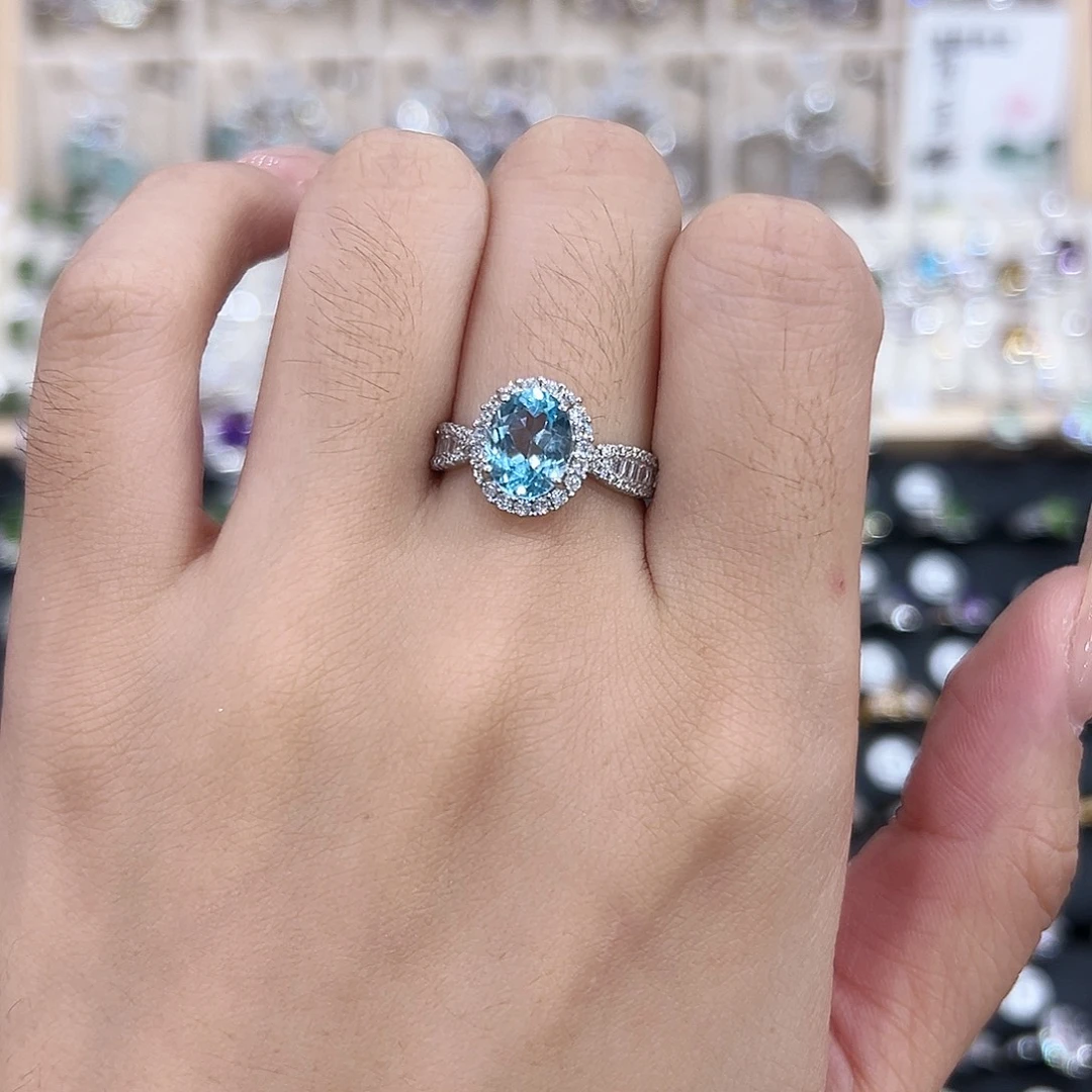 戒指银S925镶嵌托帕石