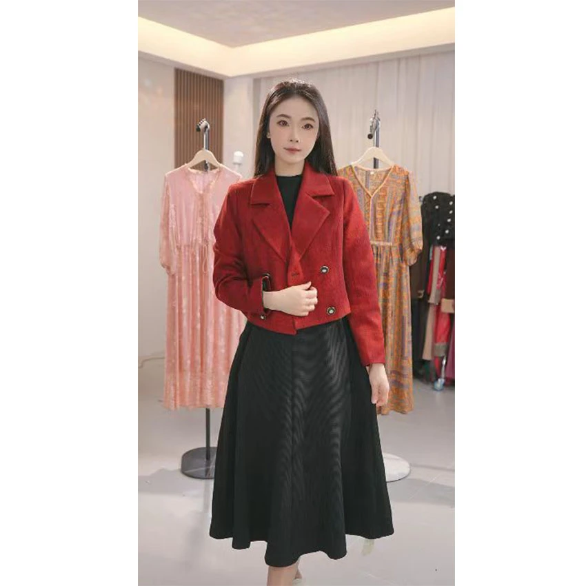 L614 小香风套装连衣裙女中长款2025年春季爆款时尚气质穿搭