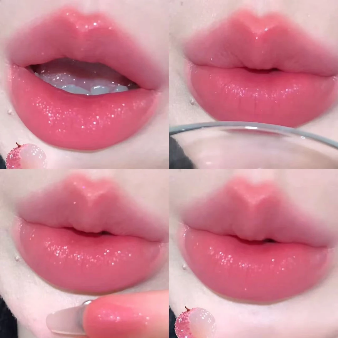 韩味把掐!口红草莓不沾杯细闪韩系嫩妹柔雾唇泥不沾杯不掉色口红