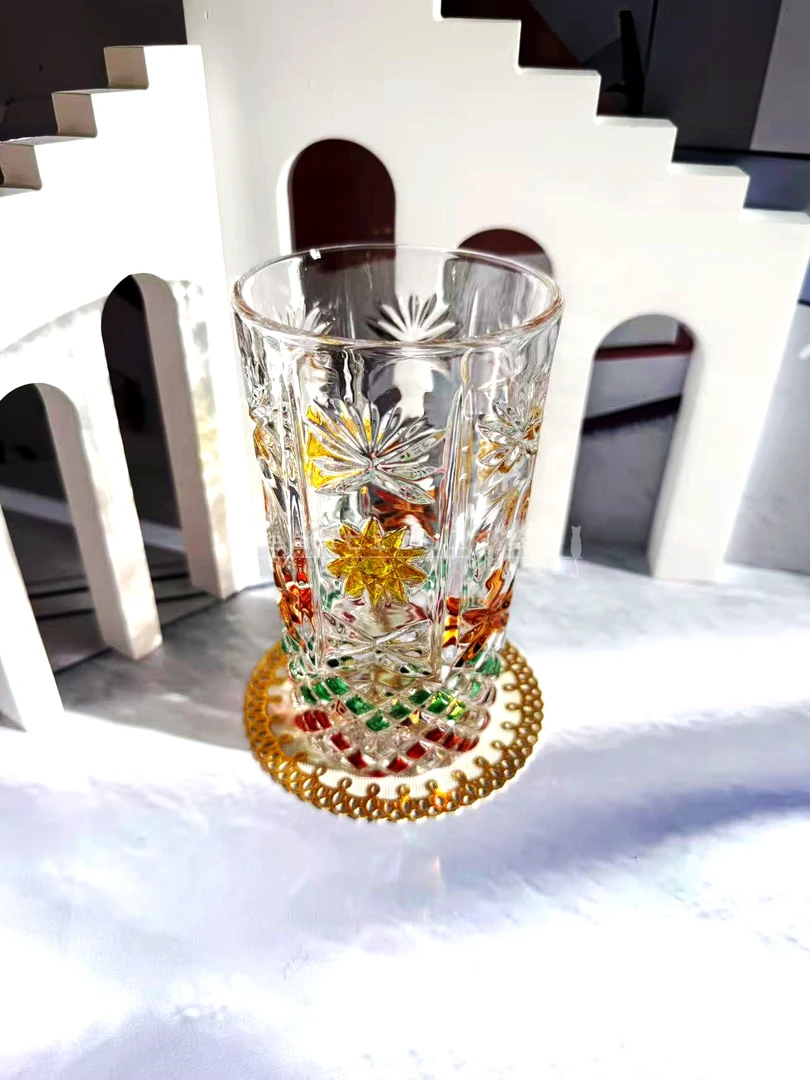 单支太阳花彩绘玻璃杯