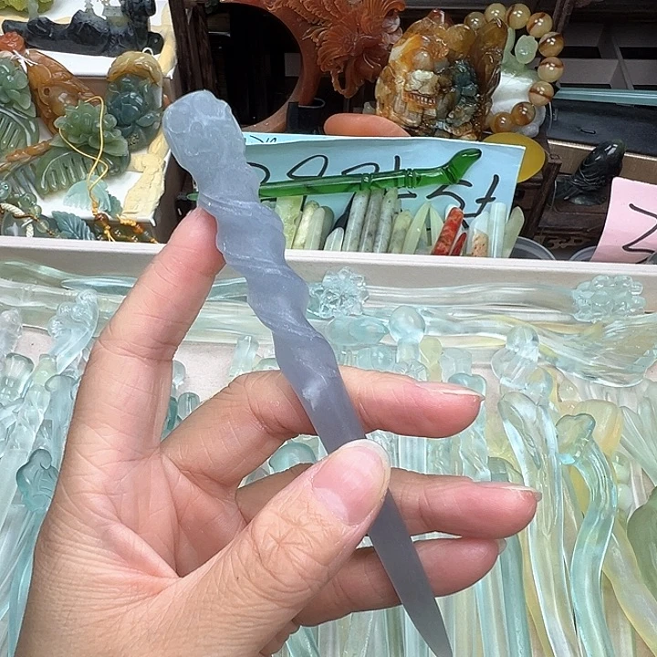 蛇纹石玉未镶嵌发簪