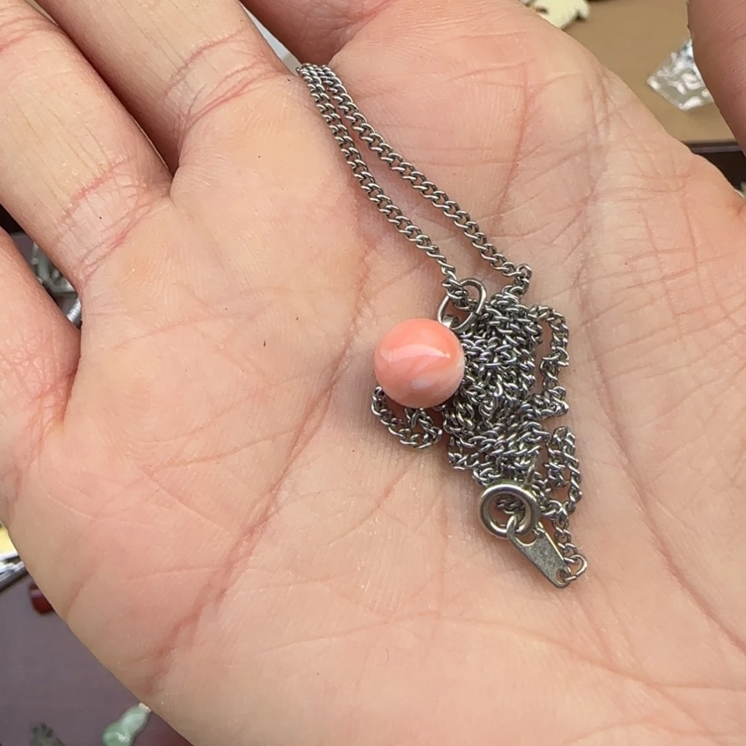 瓷片粉珠项链 瓷片中古回流孤品一件