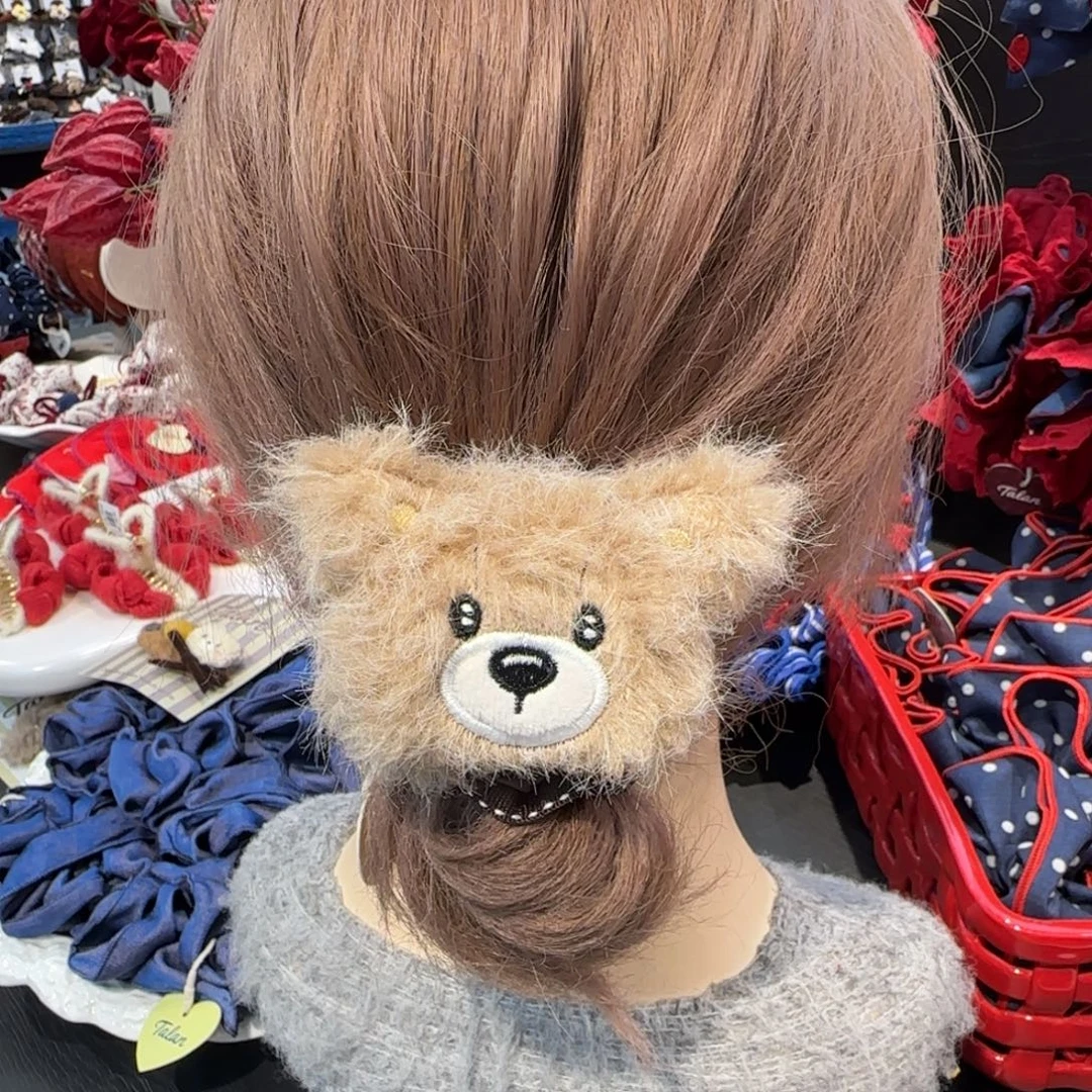 布艺铁合金小熊发圈