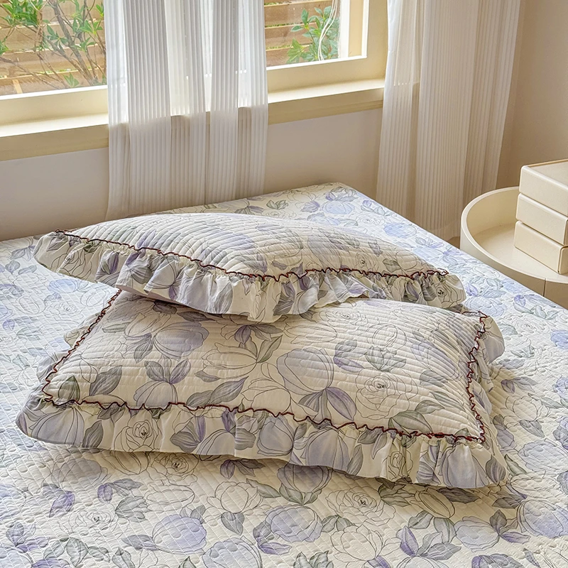 法式公主风花边枕套一对装夹棉加厚枕头套48*74ccm枕芯内胆套家用