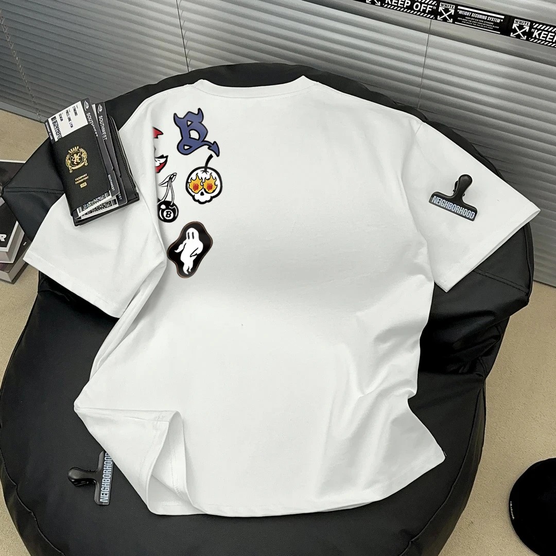 夏季新款纯棉亲肤短袖t恤女潮流卡通印花百搭情侣半袖上衣服