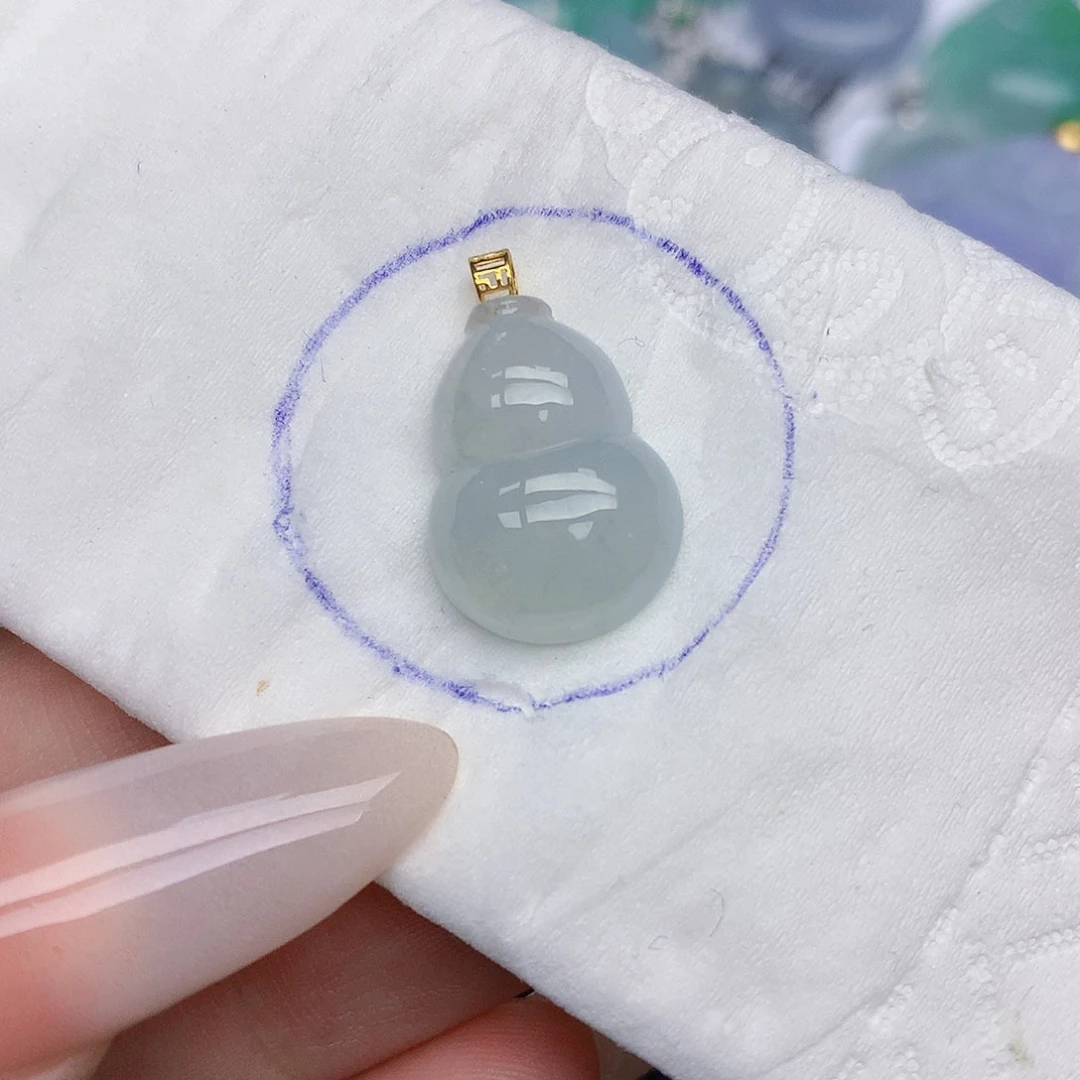 翡翠18K金镶嵌颈饰天然缅甸翡翠a货百元以上9元证书费自理