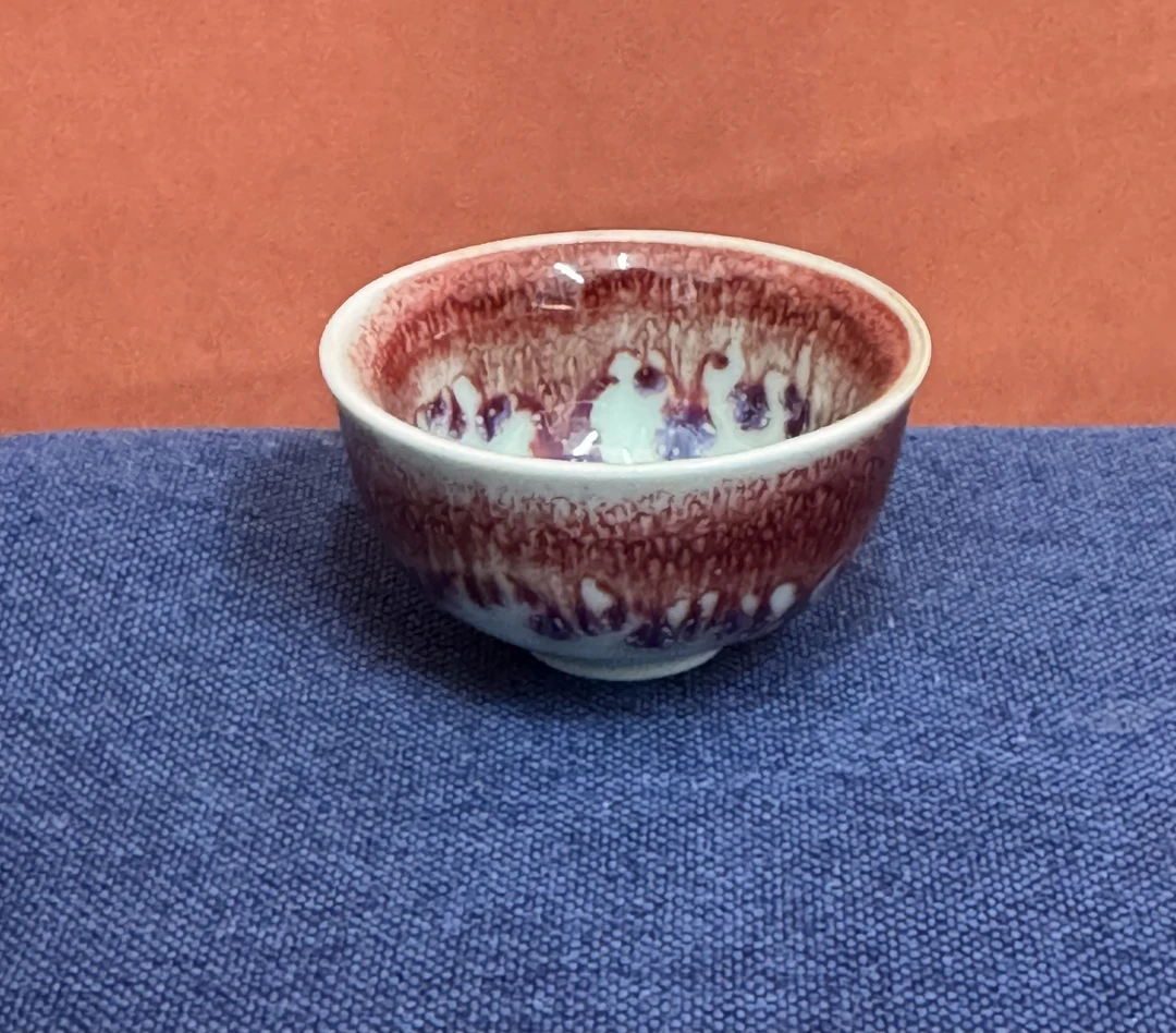 原矿窑变红釉品茗杯