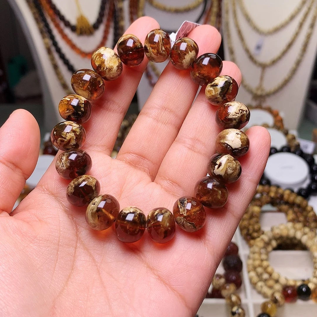 琥珀未镶嵌裸石干白溶洞13-17