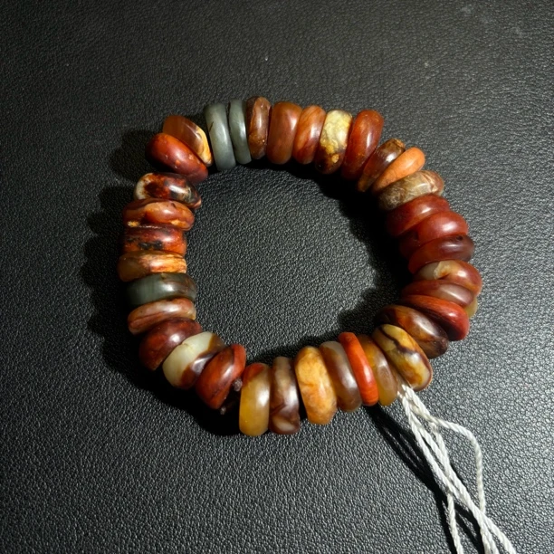 清代玉石药片状手串91874