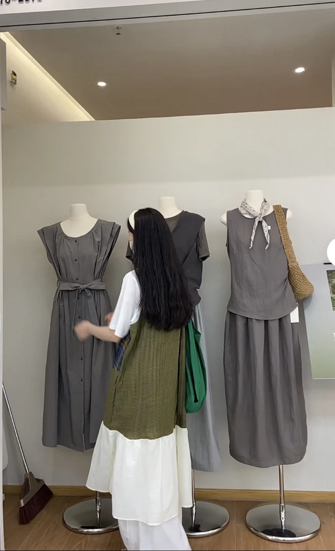 【超复古个性拼接大版格子裙】欧尼家新款夏款减龄拼接格子裙套装