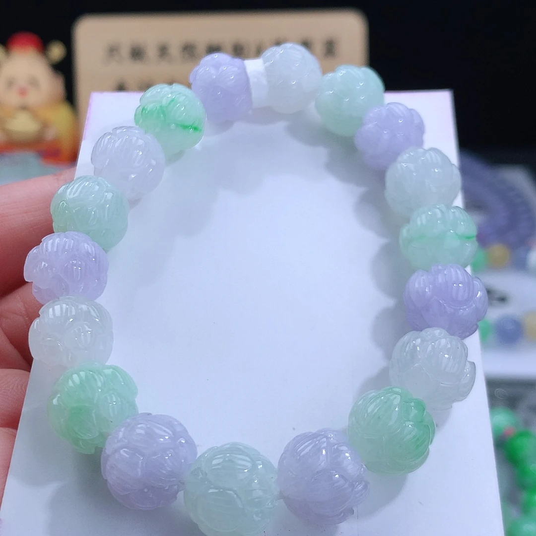 翡翠手链未镶嵌卡12mm