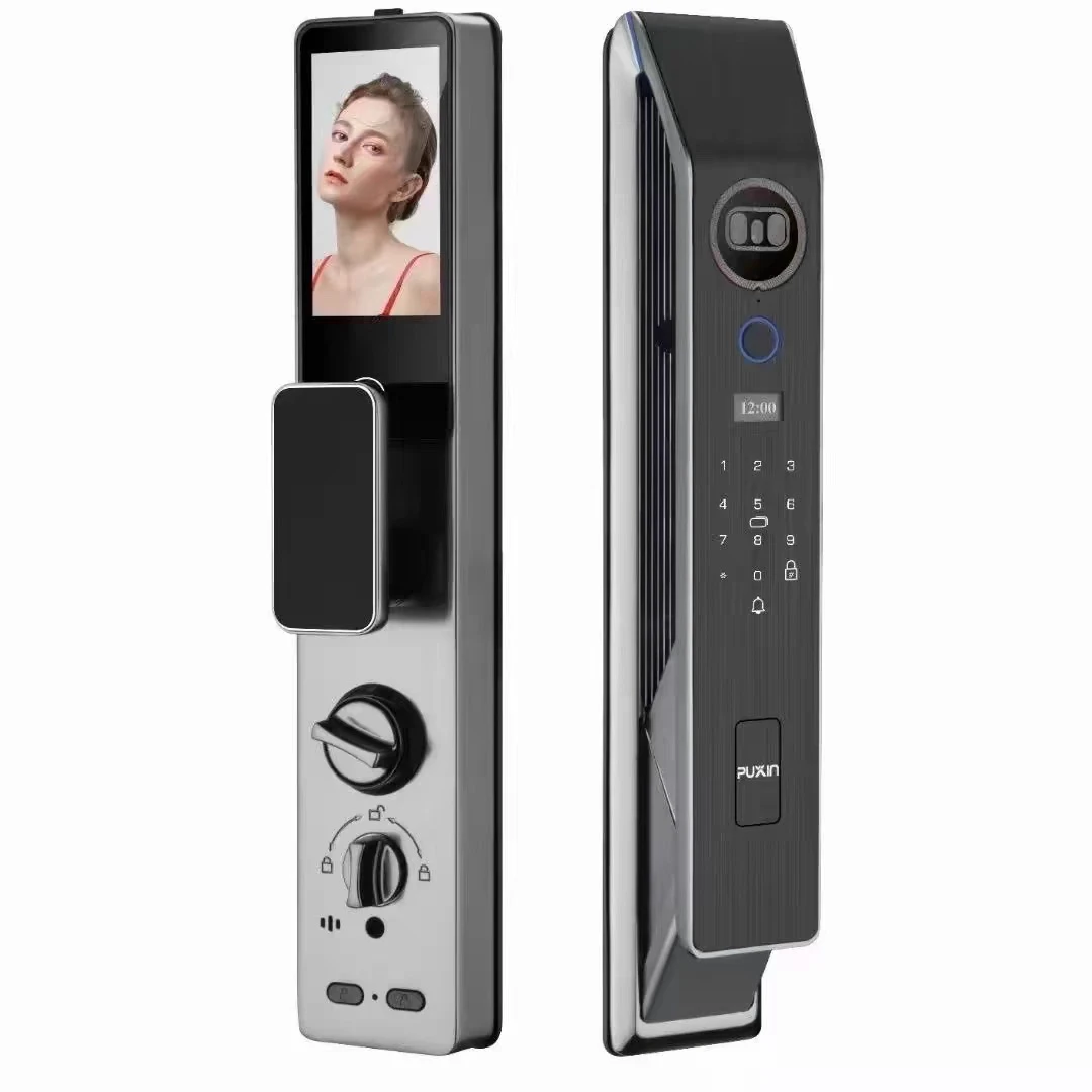 盐城10年实体店普鑫Q27s-3DR迎宾款全自动人脸识别指纹锁防盗锁