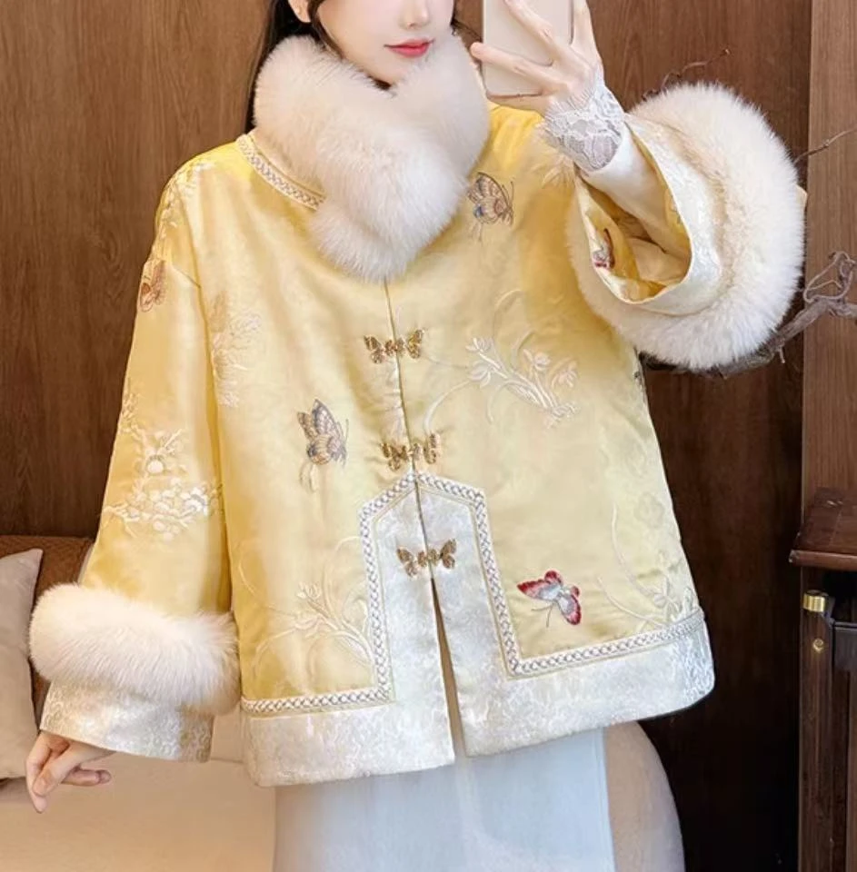 【金玉枝】新中式刺绣提花盘扣新款设计感外套2024D1116-瑶瑶