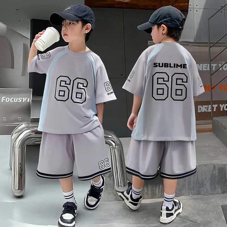 夏季篮球服男孩2025夏装儿童训练宽松中大童男童速干透气运动套装
