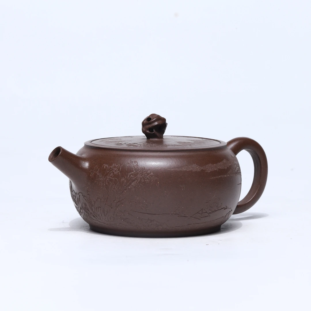 刻绘太湖石 180cc 紫泥紫砂壶