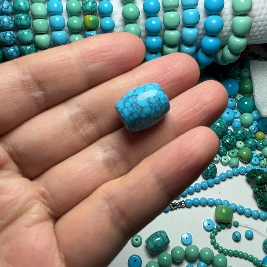 蓝花桶珠顶珠锁骨珠尺寸13+/15+