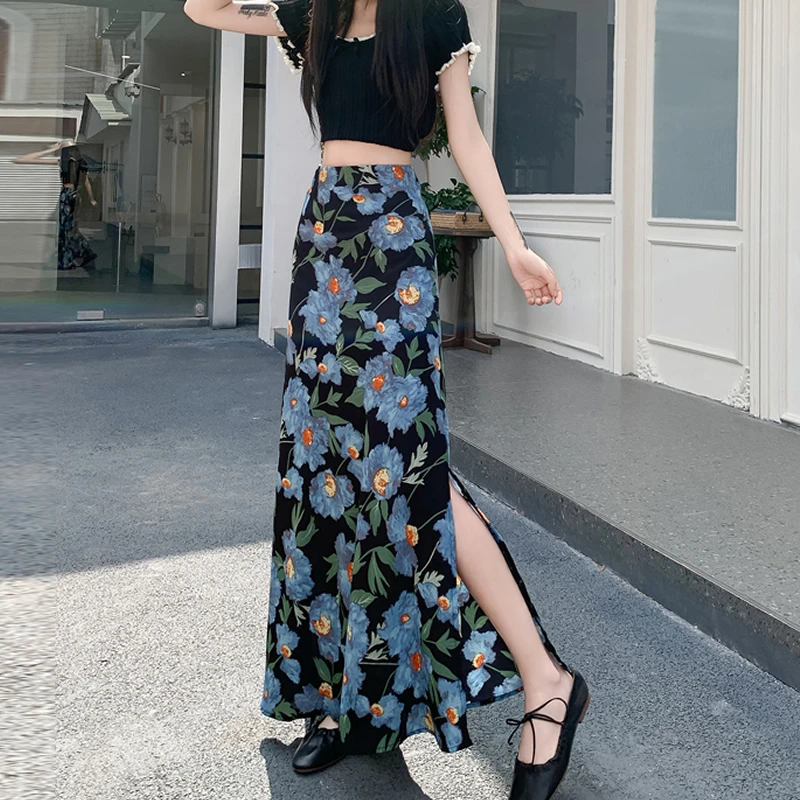复古半身裙夏季雪纺女2025新款法式风情半身裙女款爆款2025新款