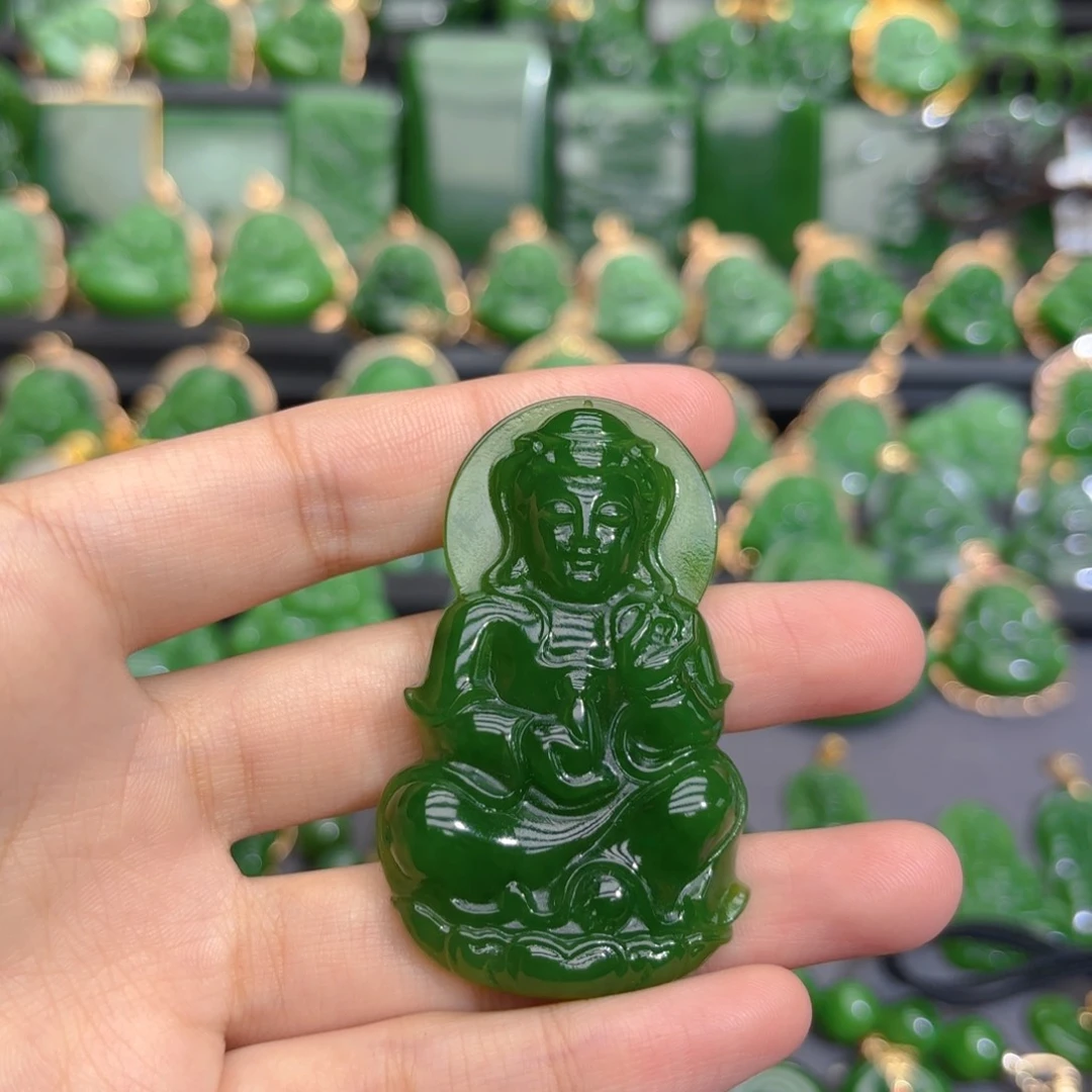 颈饰未镶嵌和田玉（碧玉）编绳