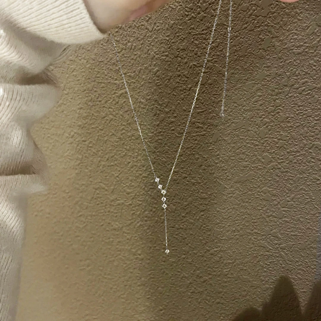 柯柒 钛钢项链 超闪流苏项链女轻奢小众设计感时尚百搭高级锁骨链