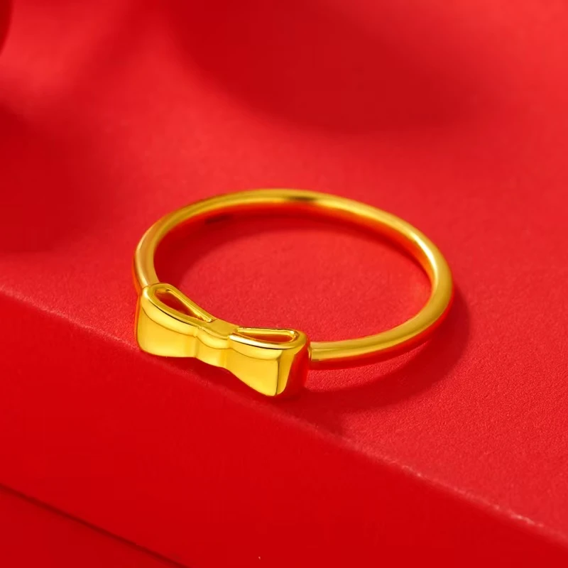 【奇奇专享】足金999 蝴蝶结戒指 19# GP 0.53