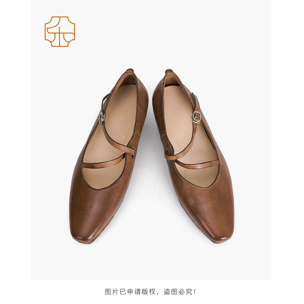 【9.3】复古马皮玛丽珍鞋2839-213